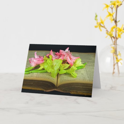 Gladiolus ventilator op bijbel kaart (Gele Bloem)