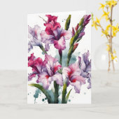 Gladiolus - Watercolor flowers Kaart (Gele Bloem)