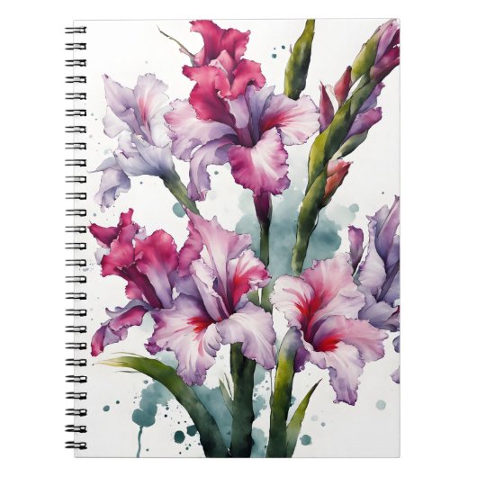 Gladiolus - Waterverf bloemen Notitieboek (Voorkant)