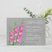 Gladiolus Wedding Invitations Kaart (Staand voorkant)