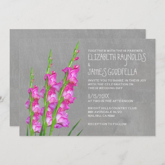 Gladiolus Wedding Invitations Kaart (Voorkant / Achterkant)