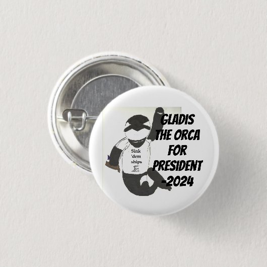 Gladis de Orka voor President-2024 Button (Voorkant /achterkant)