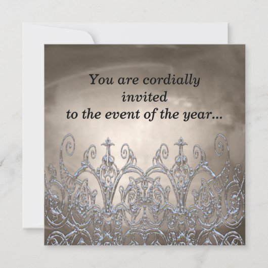 Gladmoore Rupert Elegant Party Invitation Kaart (Voorkant)