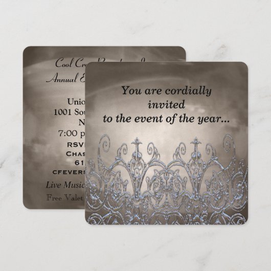 Gladmore Rupert Elegant Invitation Kaart (Voorkant / Achterkant)