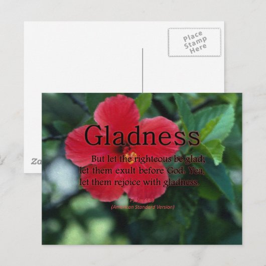 Gladness Psalm 68-3 Briefkaart (Voorkant / Achterkant)