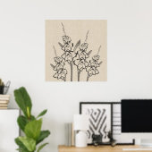 Glads Gladiola Tekening Canvas Flower Poster (Thuiskantoor)
