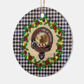 Gladstone Badge & Tartan Gepersonaliseerde Kerstmi Keramisch Ornament (Links)