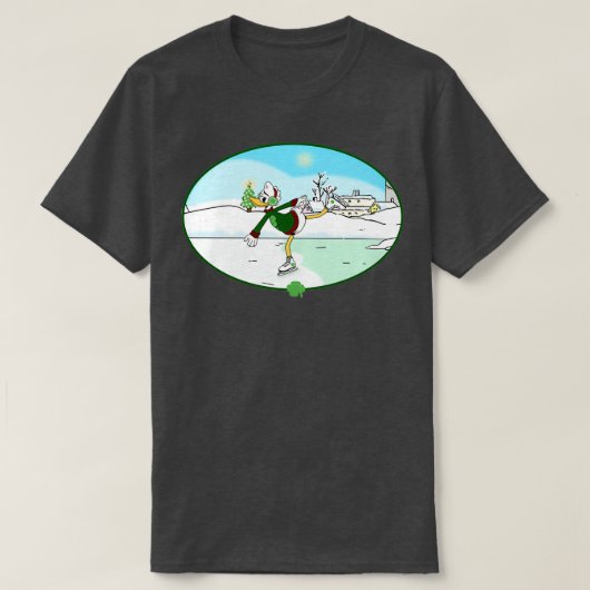 Gladstone Gander Ice skating T-shirt (Design voorkant)