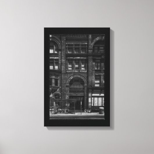 Gladstone Hotel No 3 met rand Canvas Afdruk (Voorkant)