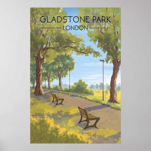 Gladstone Park Londen Reisposter Poster (Voorkant)