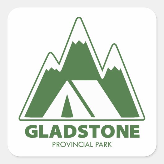 Gladstone Provincial Park Bergkamperen Vierkante Sticker (Voorkant)
