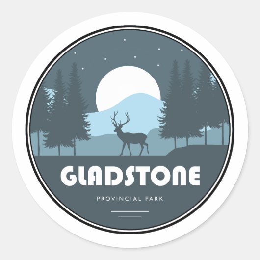 Gladstone Provincial Park Deer Ronde Sticker (Voorkant)