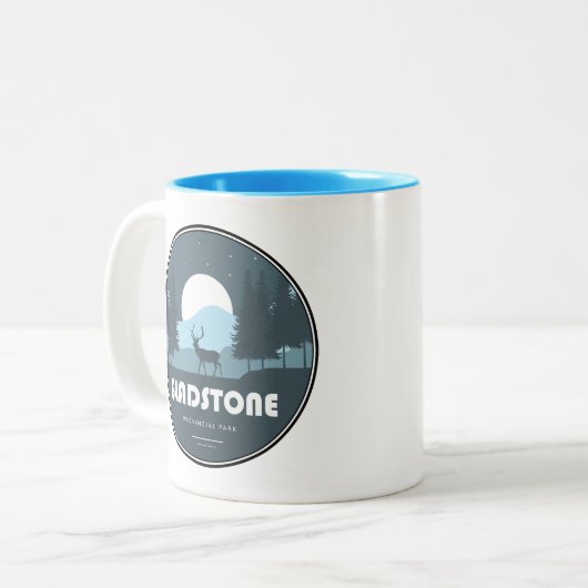 Gladstone Provincial Park Deer Tweekleurige Koffiemok (Voorkant links)