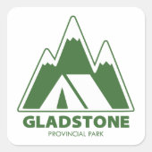 Gladstone Provincial Park Mountains Camping Vierkante Sticker (Voorkant)
