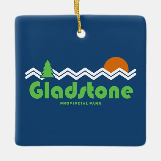 Gladstone Provincial Park Retro Keramisch Ornament (Voorkant)