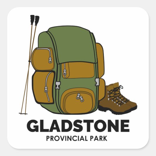 Gladstone Provincial Park rugzak Vierkante Sticker (Voorkant)