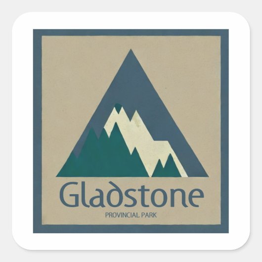 Gladstone Provincial Park Rustiek Vierkante Sticker (Voorkant)