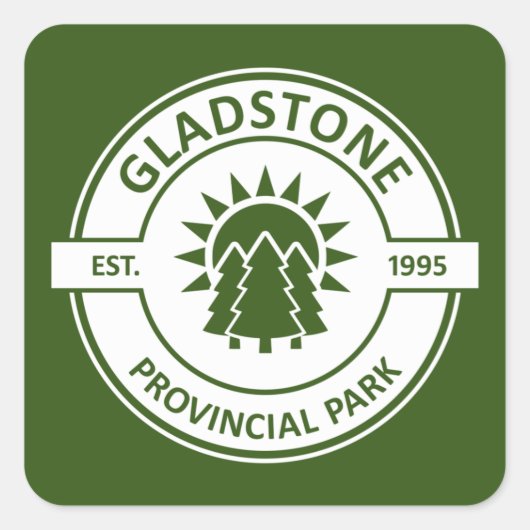 Gladstone Provincial Park Sun Trees Vierkante Sticker (Voorkant)