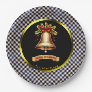 Gladstone Tartan Gepersonaliseerde Kerstmis Papieren Bordje