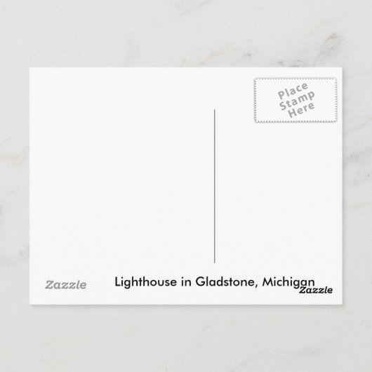 Gladstone, vuurtoren van Michigan Briefkaart (Achterkant)