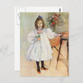 Gladys die een roze Rose vasthoudt Briefkaart (Voorkant / Achterkant)