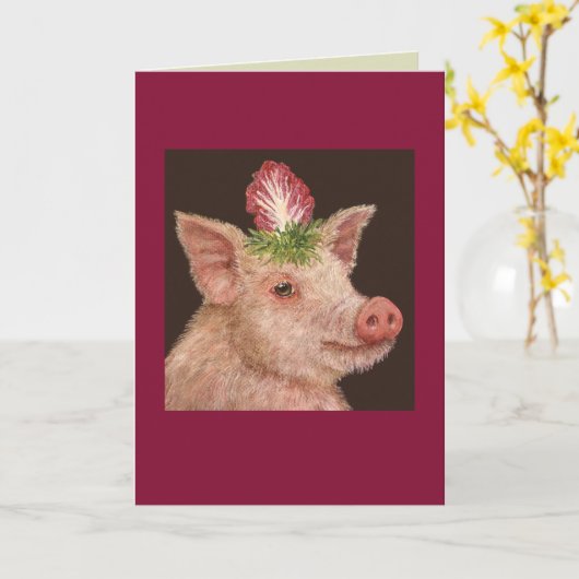 Gladys het varkenswenskaart kaart (Gele Bloem)