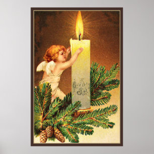 , Glaedelig, 1906 Noors briefkaart Poster