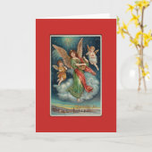 GLAEDELIG JUL CHRISTMAS ANGEL BLANK Kaart (Gele Bloem)