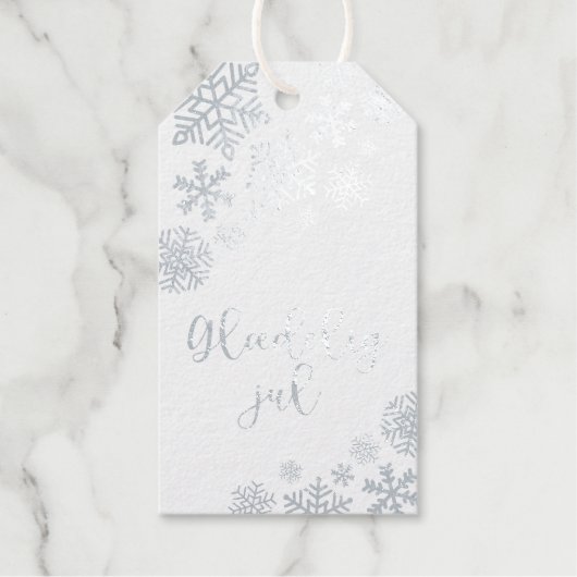Glædelig Jul, Danish Merry Kerstmis, Elegant Cadeaulabels (Voorkant)