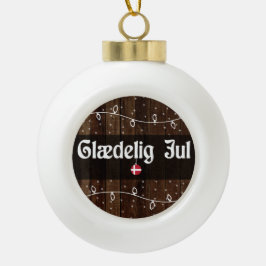 Glædelig jul Deens Vrolijk kerstfeest, rustieke st Keramische Bal Ornament