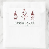 Glædelig jul, Deense Happy Kerstmis Rechthoekige Sticker (Tas)