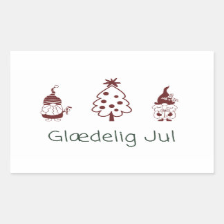Glædelig jul, Deense Happy Kerstmis Rechthoekige Sticker