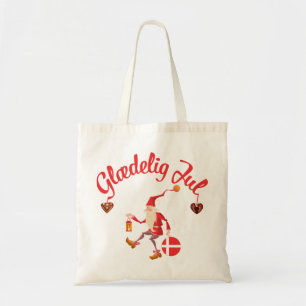 Glaedelig jul deense kerst denmark nisse tote bag