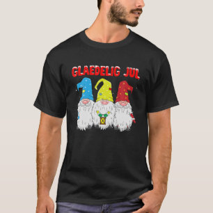 Glaedelig Jul Kerstmis Gnomes Santa Hat Danish Wi T-shirt