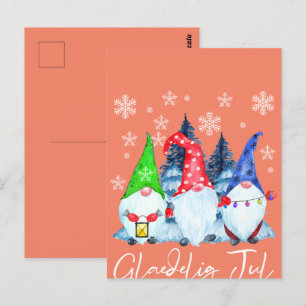Glaedelig Jul Nordic Gnomes Tomte Nisse Danish Briefkaart