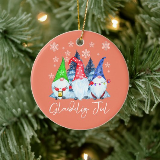 Glaedelig Jul Nordic Gnomes Tomte Nisse Danish Keramisch Ornament (Boom)
