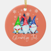 Glaedelig Jul Nordic Gnomes Tomte Nisse Danish Keramisch Ornament (Voorkant)