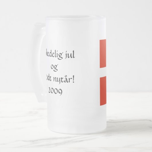 Glædelig Jul og Godt Nytår! Matglas Bierpul (Voorkant links)