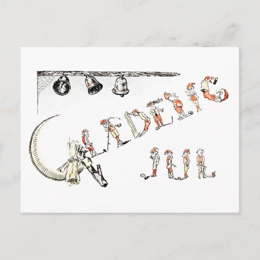 Glædelig Jul Tomte Briefkaart (Voorkant)