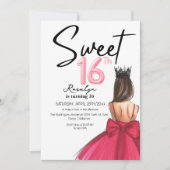 Glam 16 Lux moderne script glitters verjaardag Kaart (Voorkant)