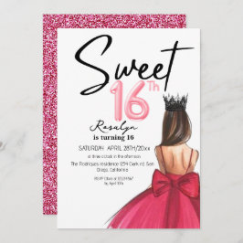 Glam 16 Lux moderne script glitters verjaardag Kaart