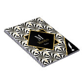  Glam 1920 Art Deco Black & White Palmettos Notitieboek (Rechterzijde)