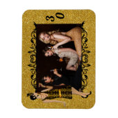 Glam 1920s Flapper Girl Gold 30th Custom Photo Magneet (Verticaal)