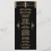 Glam 1920's Great Gatsby Art Deco Wedding Programm Programmakaart (Achterkant)
