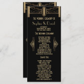 Glam 1920's Great Gatsby Art Deco Wedding Programm Programmakaart (Voorkant / Achterkant)