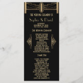 Glam 1920's Great Gatsby Art Deco Wedding Programm Programmakaart (Voorkant)