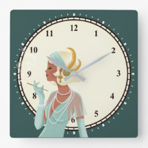  Glam 1920s Lady Minutes Numbers Turquoise