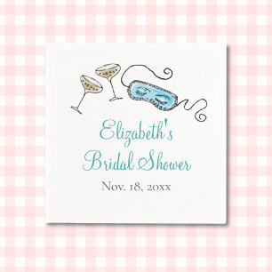 Glam 1960s Cocktail Party Hand-geïllustreerde Girl Servet