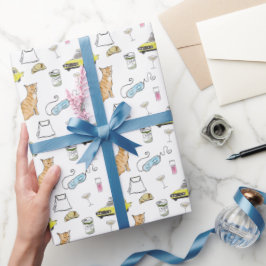 Glam 1960s Cocktail Party Whimsical Retro Cadeaupapier