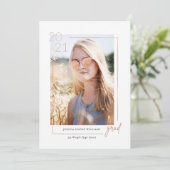 Glam 2021 Afstuderen fotouitnodigingen Kaart (Staand voorkant)